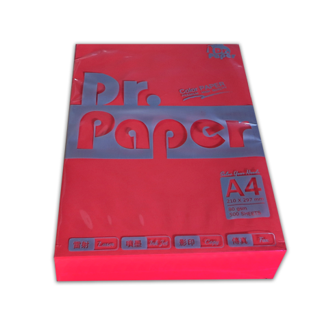 Dr.Paper A4 80gsm多功能色紙-大紅 500入/包 #250