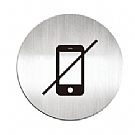 鋁質圓形貼牌-禁止使用手機-#610910C